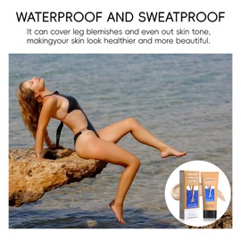 Wasserfestes Bein-Make-up ohne Übertragung, Tattoo Abdecken Wasserfest Make-up Abdeckcreme für Krampfadern, Make-up zum Abdecken von Narben an Beinen und Körper (#2 Mittleres Gold, 1)