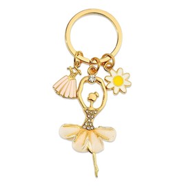 Ballerina Ballet Gifts Keychain for Women Girls Ballerina Birthday Christmas Gifts Inspirational Ballet Dancer Key Chain Gifts for Teen Girls Ballet Recital Gift Favors