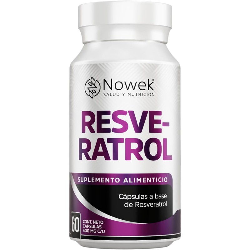 Nowek Resveratrol 60 Cápsulas Suplemento Alimenticio Ingredientes Naturales 3 Frascos