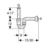 Geberit Series 151.100.11.1 Sink Siphon in PP White Swivel 11/4