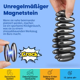 Black Oval Magnets, Magnetic Sound Stones, Magnetic Rocks for Home, Office, Kitchen, Crafts, Magnet Gadget, Fridge Neat (18 Pieces)