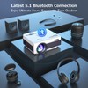 FUDONI Native 1080P WiFi Bluetooth Projector, Built-in Speaker, Portable