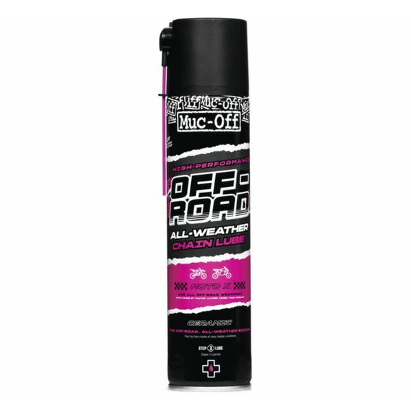 Muc-Off Off-Road Motorcycle Chain Lube, 13.5 fl oz - Motorcycle Chain Lubricant, Chain Wax for All Conditions - Chain Oil for Motocross, MX, Dirt Bike