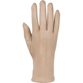 styleBREAKER 09010043 Women's Touchscreen Gloves Plain with Decorative Stitching Warm Finger Gloves Winter, beige