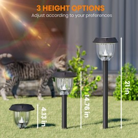 Bright 10 Pack Solar Pathway Lights Outdoor, Solar Powered Garden Lights Waterproof IP65, Auto On/Off LED Solar Lights for Landscape Path Lighting,Decor for Yard,Patio,Driveway,Lawn (Warm White)