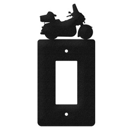 SWEN Products Motorcycle Full Dressed Wall Plate Cover (Single Rocker, Black)