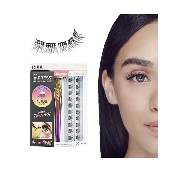 imPRESS KISS imPRESS Falsies False Eyelashes, Lash Clusters, 'Voluminous', 14