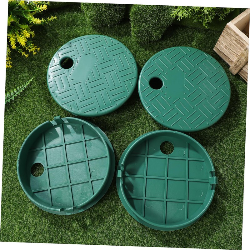 SUPVOX 4pcs Sprinkler Valve Box Cover Lid Round Replacement for