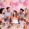 24 Reusable Crazy Drinking Straws for Kids Pink Bow Birthday