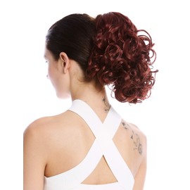 WIG ME UP - MKB-22-V-131 Ponytail Hairpiece Extensions optional Combs & Clamp short voluminous curled rust red light auburn 10inch