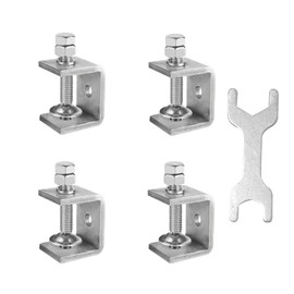 Hordolry 0.8 Inch 304 Stainless Steel C Clamp, 4 Pack Heavy Duty Metal Small Clamps with 16mm Wide Jaw Openings for Woodworking, Welding, Building Household