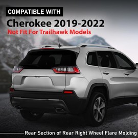 G-PLUS Rear Right Fender Flare Wheel Molding Trim, Compatible with Jeep Cherokee 2019-2022, Not Fit For Trailhawk Models 68316002AD, 68316006AB