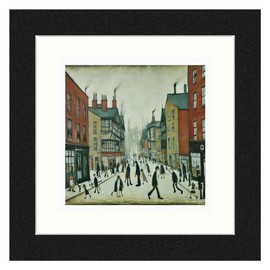 Greetingles Lowry-Style 12"/31cm Square Framed Print. Beautiful Black Ash Frame (Lowry, Chester)