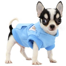 LOPHIPETS Dog Cotton Hoodies Sweatshirts for Small Dogs Chihuahua Puppy Clothes Cold Weather Coat-Charcoal/XS