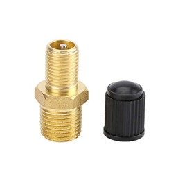 EVGATSAUTO 2 Pcs 1/4 Inch NPT MPT Brass Air Compressor Tank Fill Valve With Plastic Cover, Gold + Black
