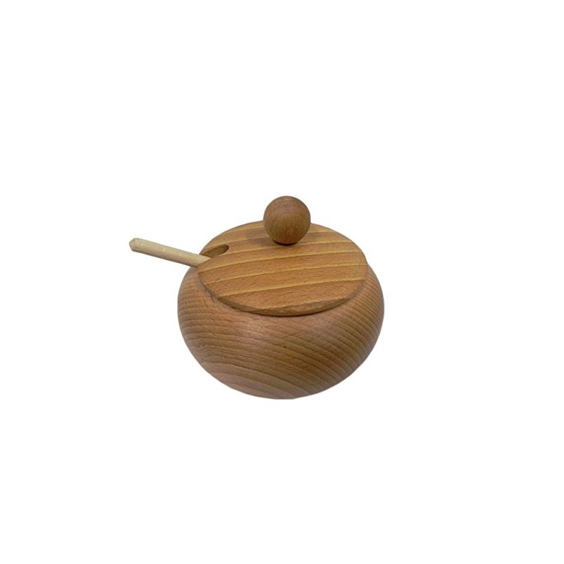 Wooden World - Large Wooden Sugar Bowl with lid Diameter