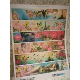 Homemade Shabby Chic Vintage Paris Woman / Roses Wraps / Labels  (6)