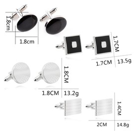 YINKE Cufflinks, Set of 4, Men's, Stylish, Cufflinks, Suit, Formal, Business, Luxury, Gift, Brass, Brass