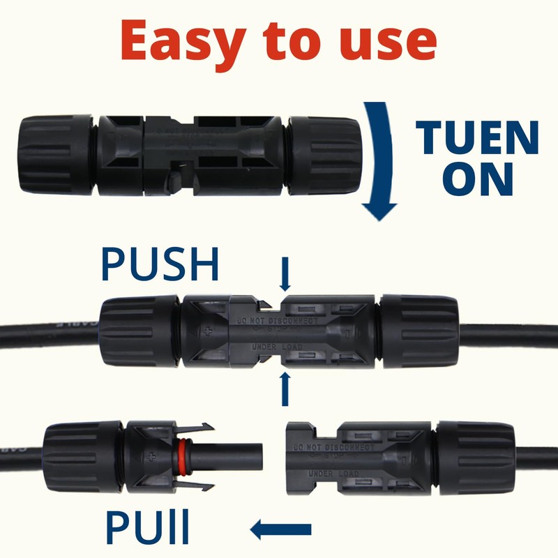 TOMSHIELE MC4 Connectors Connector for Outdoor and Solar Power Systems,