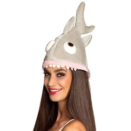 Boland Boland 99951 - Hut Hai für Erwachsene, Einheitsgröße, grau, Fisch, Unterwasserwelt, Kopfbedeckung, Accessoire, Motto Party, Karneval