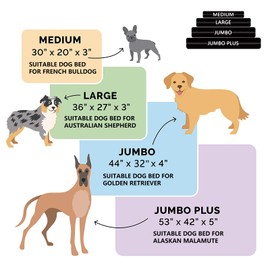 ANANMEI Dog Bed Cover for 44" L 32" W 4" H - 600D Oxford Waterproof with Zipper and Carry Handle - Washable, Cover Only (Gray)