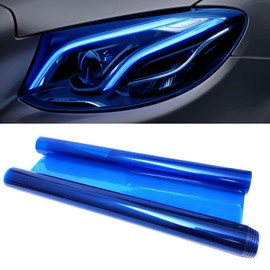 MLAHUIER Car Taillight Headlight Fog Light Light Self-Adhesive Tint Film, 12×48 Inches Vinyl Protector Color Shiny Sticker Film, Auto Modification Cover for Cars, Trucks, SUVs(Blue)