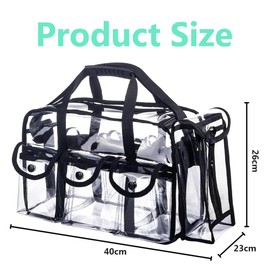 Clear Makeup Bag, Cosmetic Organizer, Adjustable Shoulder Strap of Artist Pocket, for Makeup Artists, Hair Stylists, and Beauty Professionals Travel