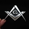 2 Pack 2.75" Chrome Plated Masonic Car Emblem Mason Square