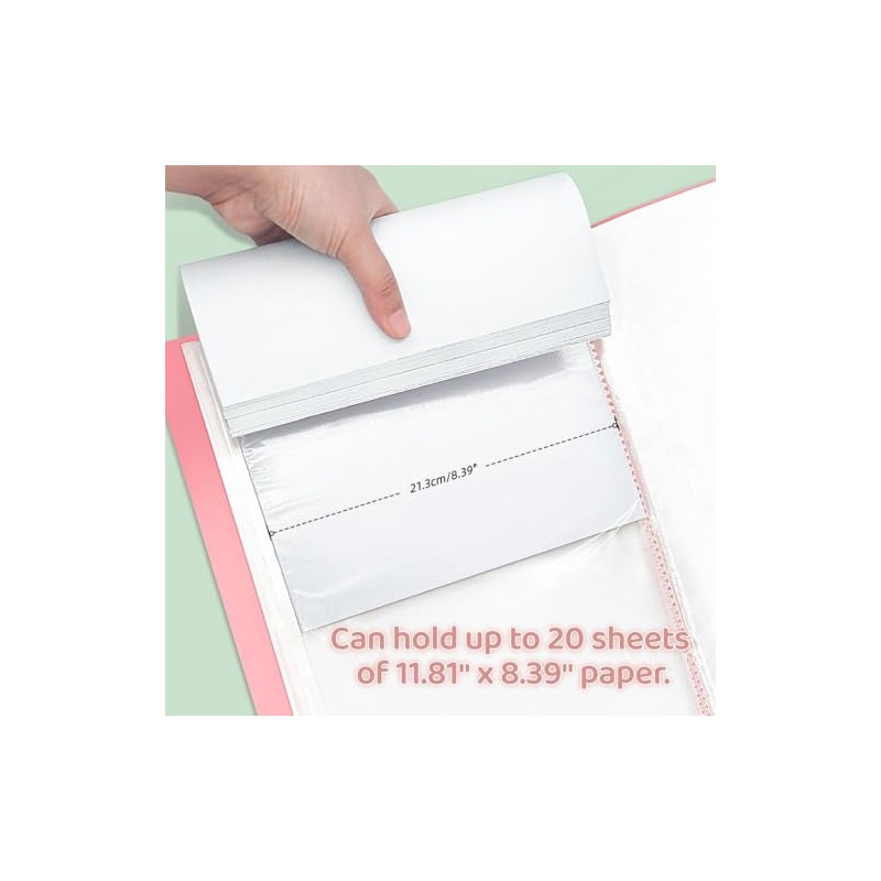 Carpeta con 60 fundas de plástico, 120 páginas con bolsillo