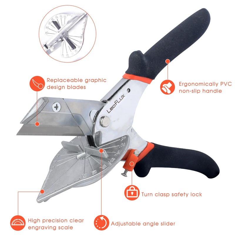 LeafLux Replaceable blade Miter Shears Handheld, Multifunctional Trunking Shears for
