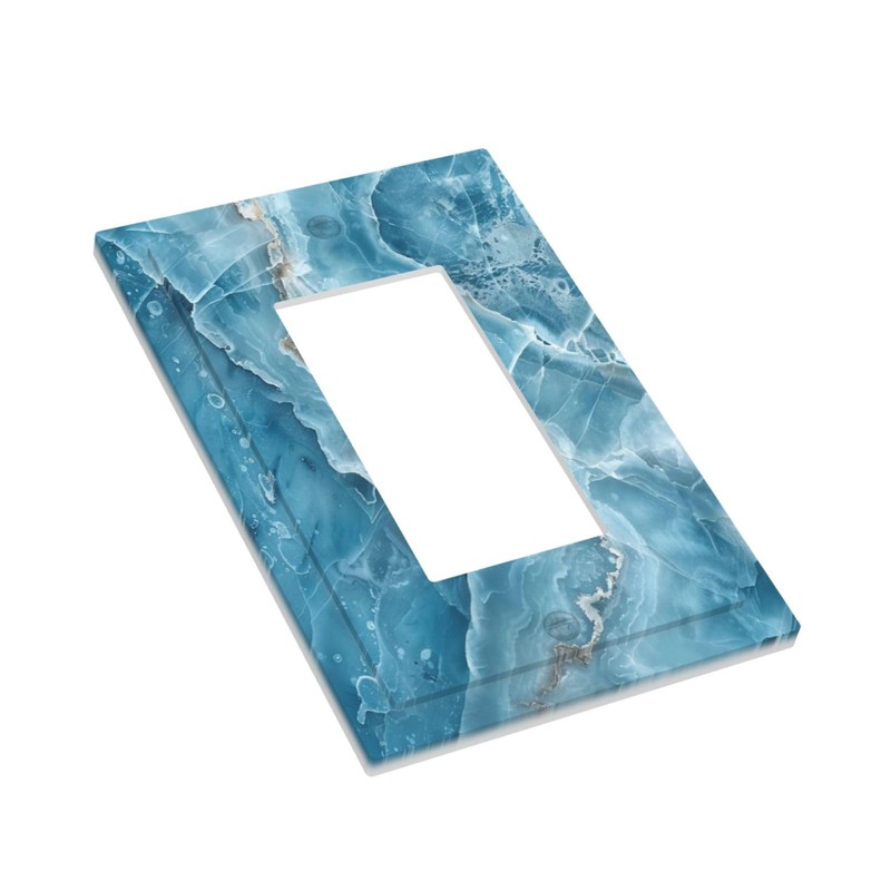 OILbiexn Decorative Outlet Covers Abstract Luxury Blue Gradient Marble 1