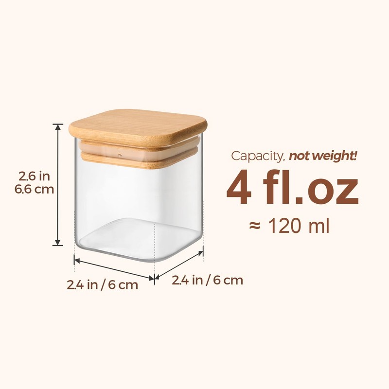 ComSaf 16Pcs Spice Jars with Labes, Glass Jar with Bamboo
