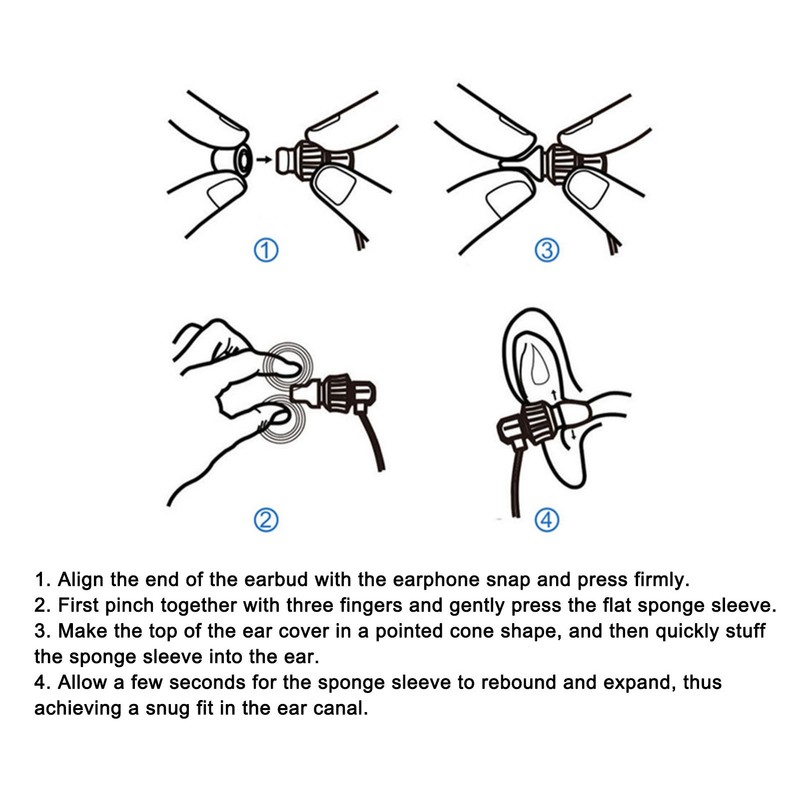 6pcs Eartips Replacement Noise Isolation Soft Slow Rebound Foam Ear