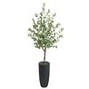 Nearly Natural 5ft. Eucalyptus Artificial Tree in Gray Planter