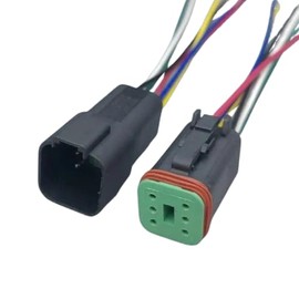 Black Male & Female Connectors for Deutsch DT Prewired DT06 DT04 (6 Pin)