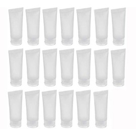 ericotry 20PCS Clear Empty Refillable Plastic Soft Tubes Cosmetic Sample Bottles Jars Makeup Travel Containers for Lip Balms Lip Gloss Shampoo Shower Gel Body Lotion (15ml)