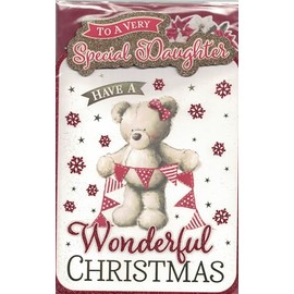 Special daughter christmas card. Traditional xmas design. 9 x 6 inches. OE