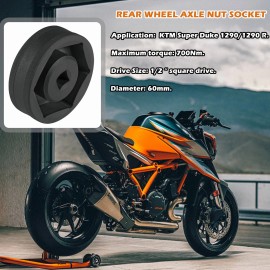 Unbranded 60mm Rear Wheel Axle Nut  Socket Tool For KTM Super Duke 1290/1290R, 1/2 Drive