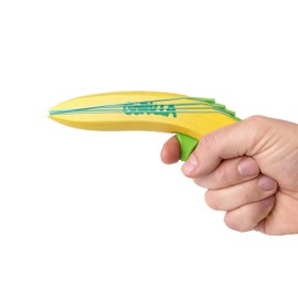 NEUE FREUNDE Banana Gun - TOYS_AND_GAMES for Children & Teenagers - Shoots Soft Rubber Bands - Includes 10 Rubber Bands & Foldable Jungle Target