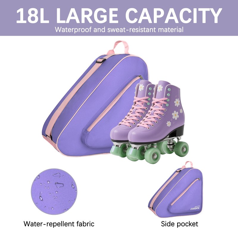 Skate Bag for Ice, Inline, Roller & Quad Skates,Unisex
