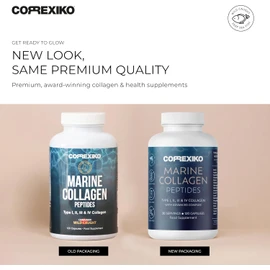CORREXIKO Marine Collagen Supplement Tablets - 2000mg Hydrolysed Collagen Peptides per Serving with Added Hyaluronic Acid, Vitamin C & Minerals - for Hair, Skin & Nails - 360 Capsules 3 Month Supply