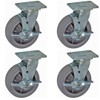 ICONCASTERWHEELS 4" Mirage Rubber Caster, Set of 4 Swivel Top