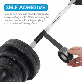 LOQJSS 16.4FT Silicone Grip Tape for Pull Up Bar,Self Fusing Silicone Tape,Silicone Tape, Grip Tape for Handles, Waterproof Rubber Wrap for Pull Up Bars, Barbells, Dumbbells
