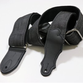 Franklin Strap - Denim Series - Cotton Backing - Ball Glove Leather Ends (Black/Black)