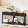 HOOBRO 29.5" Narrow Console Table with 2 Fabric Drawers, Small