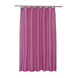 AAMERA Plain Waterproof Bathroom Shower Curtain 180x180cm With 12 Hooks Ring (Pink)