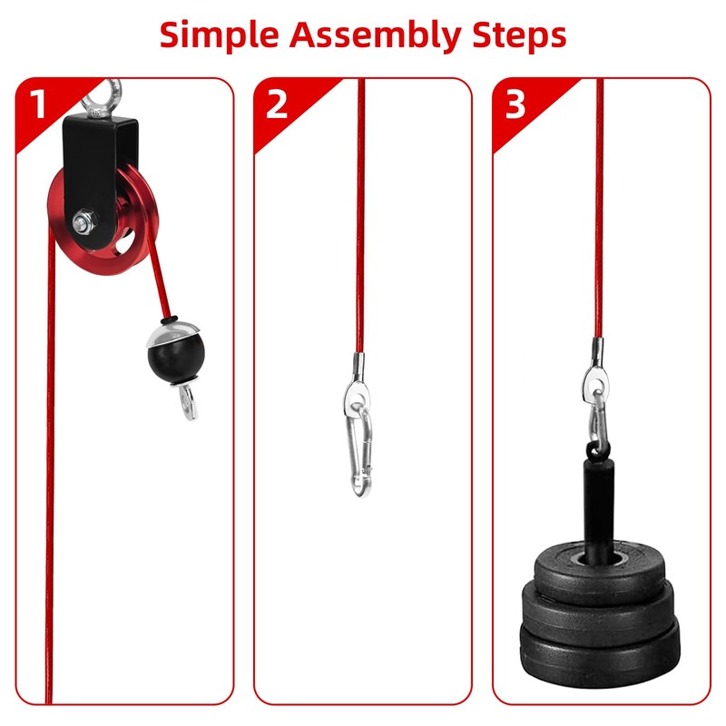 Topfinder Gym Cable, Fitness Steel Cable Machine Pulley System Home