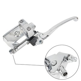 labwork Universal Left Clutch Lever and Right Hydraulic Brake Master Cylinder Replacement for Any Motorcycles with 1 Inch 25mm Handlebars Chrome