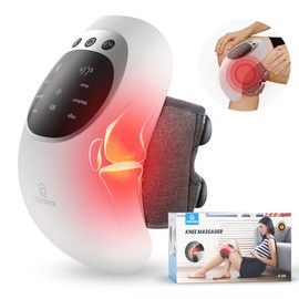 COMFIER Upgraded Wireless Knee Massager with Heat,Vibration, Heated Knee Brace with 18.9 Inch Knee Straps, Rechargeable Knee Massager with Large LED Screen, Gift for Dad Mom, Men,Women