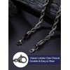 Mens 6MM Rope Chain Necklace 22 Inch Solid Stainless Steel